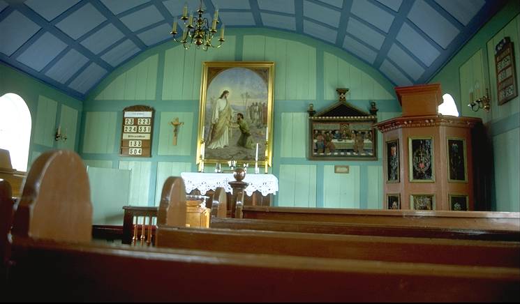 Interior of the church of Þingvellir