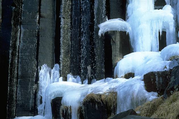Sculptures from ice near Svartifoss