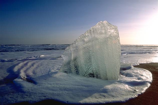 Block of ice in the water